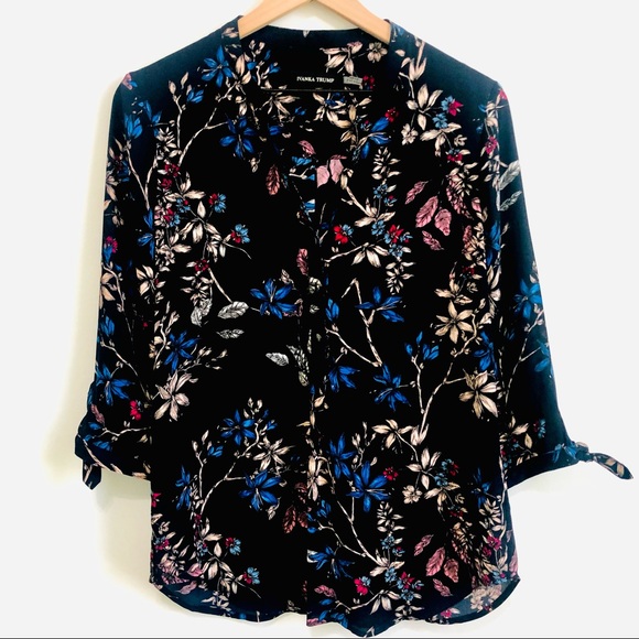Ivanka Trump | Floral Tie Sleeve Blouse - Picture 2 of 8